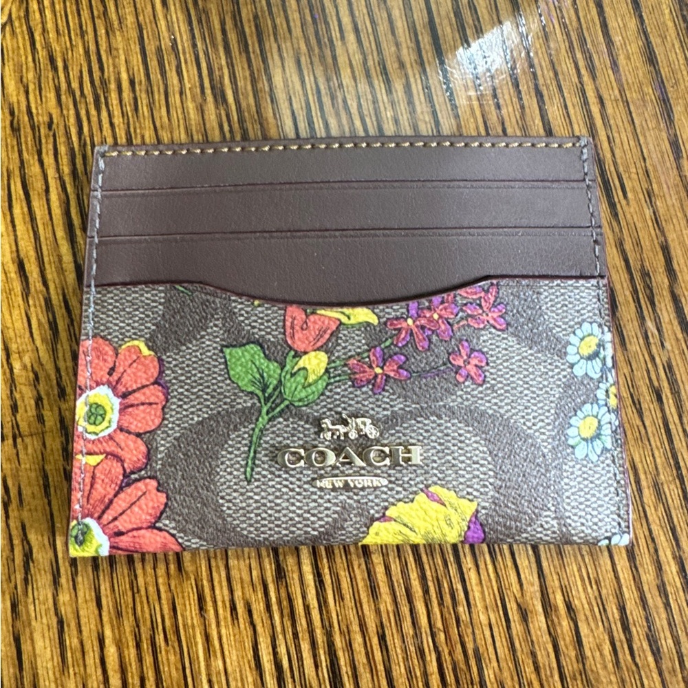 Coach Floral Card Holder